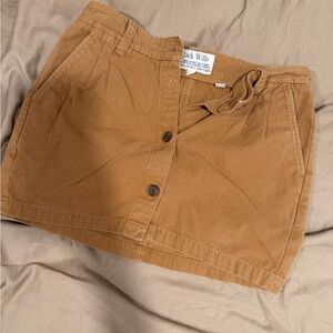 Jack Wills Camel Button-Up Skirt